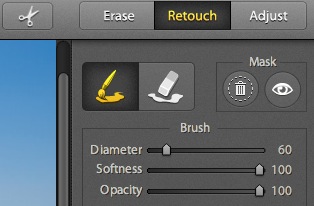 Retouch panel in Snapheal